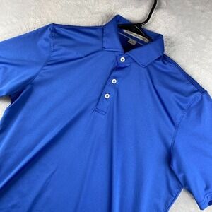 Holderness & Bourne Polo Men Medium Blue Anderson Shirt Performance Tech Cutaway